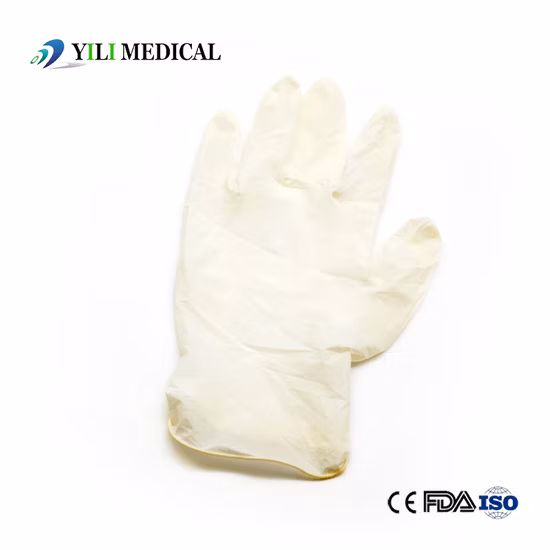 Luva de látex para exame médico sem pó descartável, luvas de segurança para atacado na China