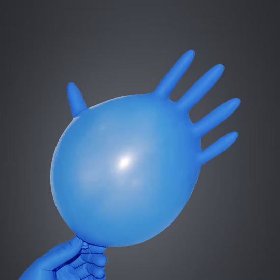 Luvas médicas descartáveis ​​de nitrilo azul guantesnt de boa qualidade