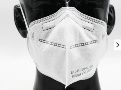 Máscara descartável fundida com alça de cabeça En149 para uso industrial sem válvula, tecido não médico de 4 camadas fundido fundido branco